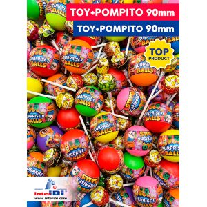BOLA C/REGALO 90MM POMPITO+JUGUETE